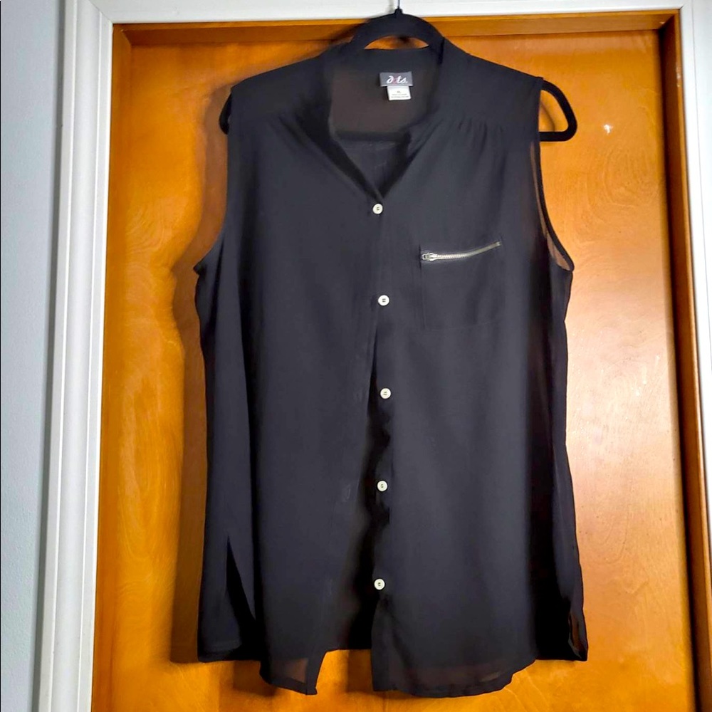 Black sheer blouse size Large